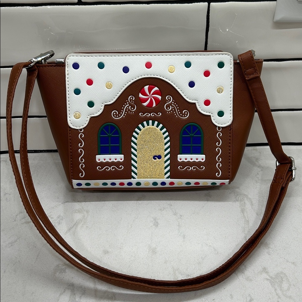 Mad Engine Gingerbread House Crossbody Bag Purse - Picture 16 of 16